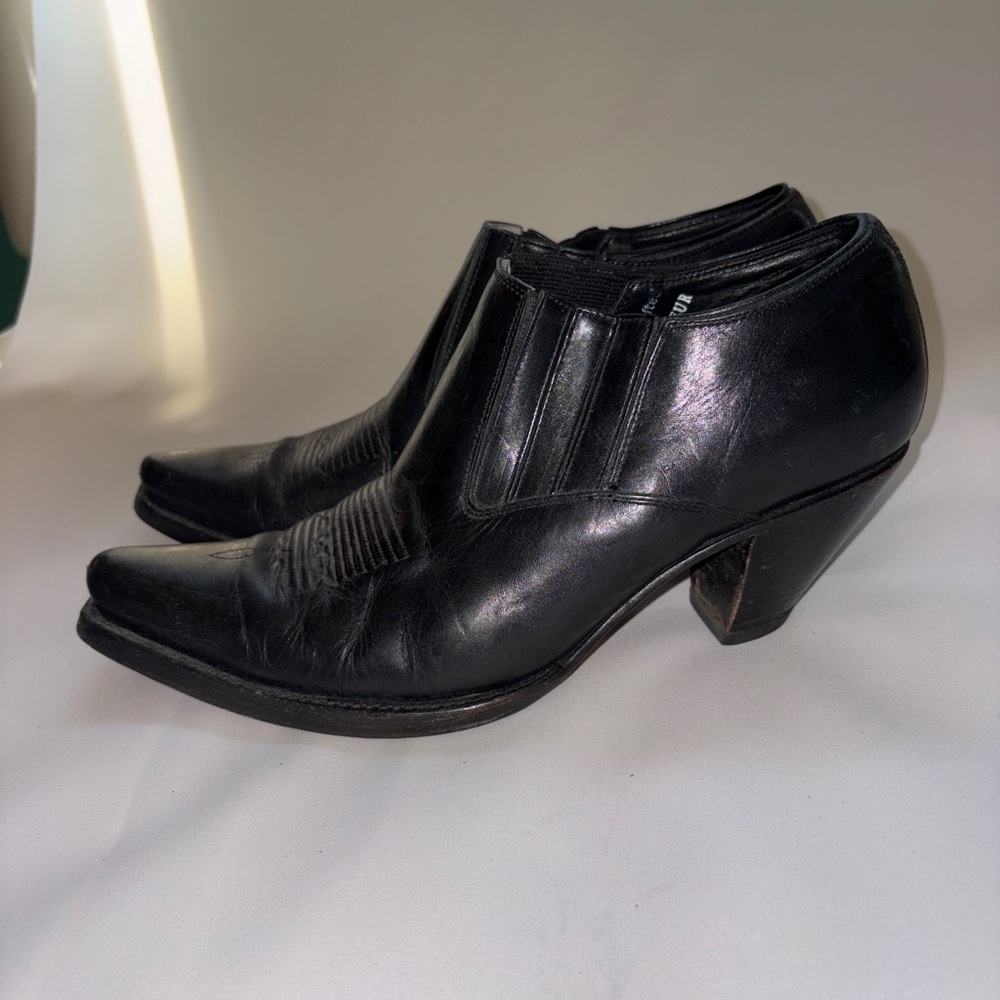 Charlie 1 Horse Black Western Heeled Mules by Lucchese - Picture 5 of 8